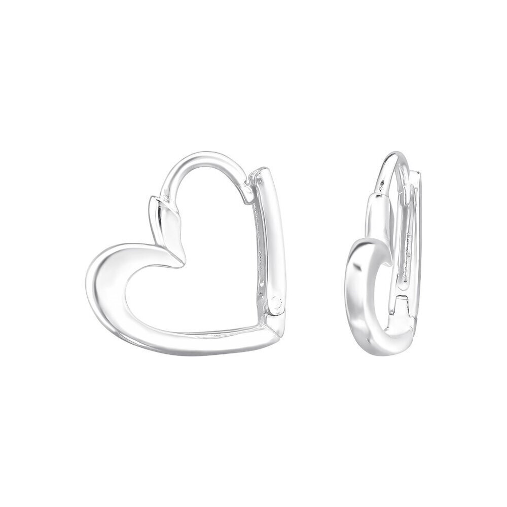 Sterling Silver Heart Huggie Hoop Earrings